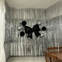 Rideau de franges holographique métallique 1x2m, rideau de pluie scintillant pour fête, toile de fond pour mariage, anniversaire, photomaton