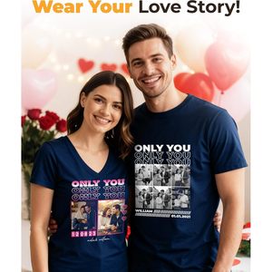 T-shirt personnalisé « I Heart My Girlfriend » avec photo, cadeau de Saint-Valentin personnalisé pour elle, tissu tricoté à manches courtes pour homme - Product Image 2