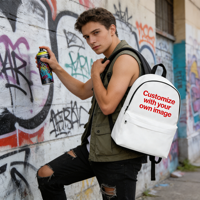 Sac à dos scolaire grande capacité pour adolescentes, motif fille, impression personnalisée à la demande, avec poches latérales