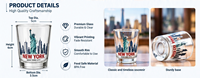 Verre à shot souvenir de New York personnalisé avec logo et emballage sur mesure – Vente en gros pour boutiques de cadeaux – Solution tout-en-un pour les achats en gros à New York