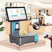 Caisse enregistreuse POS à échelle intégrée AI de haute précision avec impression d'étiquettes à code-barres de pesée