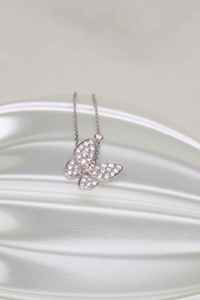 Collar con Colgante de Diamante Moissanite en Forma de Mariposa, Cadena de Plata de Ley 925, Joyería para Regalo de Boda o Fiesta - Product Image 4