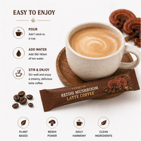 Café au Latte de Champignons Reishi Biologiques Premium OEM - Mélange Botanique Gourmand pour la Vitalité Naturelle et la Défense Systémique