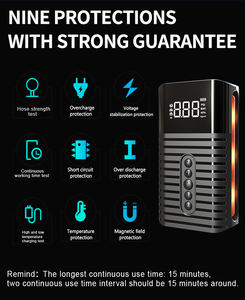 חוט & אלחוטי 2In1 עם 6000Mah סוללה צמיג Inflator מדחס אוויר קטן 12V Dc אוויר משאבת אוויר-מדחס מתנפח - Product Image 2