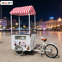 Chariot de vente de glaces italiennes, de sucettes glacées et de gelato, avec vitrine, pour usage commercial, à vendre
