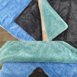 Chiffon de lavage de voiture en microfibre double face tressé avec fibres épaissies spéciales, logo personnalisé imprimé, vente en gros - Product Image 6