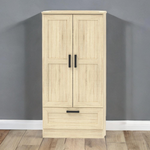 Armario de madera aglomerado de 2 puertas de diseño contemporáneo con gran almacenamiento para uso en el hogar, hotel o taller, dormitorio, gimnasio - Product Image 1