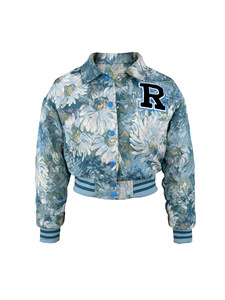 Chaqueta Bomber Corta de Manga Larga con Bloques de Color Floral, Nueva y Exclusiva <span class=keywords><strong>para</strong></span> Otoño, Invierno y Primavera, Abrigos <span class=keywords><strong>para</strong></span> Mujer - Product Image 5