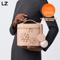 Sac de toilette imperméable personnalisé LZ en cuir Epi, trousse de maquillage, organiseur de voyage, grande boîte à bijoux avec miroir