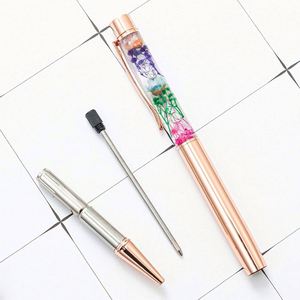 Stylo bille créatif DIY à fleurs séchées et spécimens végétaux, style japonais et coréen, à base d'huile, pour la création de boules de fleurs - Product Image 5