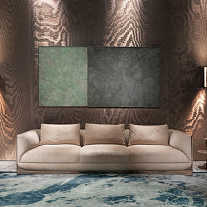 <span class=keywords><strong>Canapé</strong></span> italien classique de luxe en cuir et tissu, directement de l'usine, ensemble de meubles de luxe pour la maison - Product Image 6