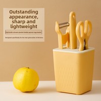 Keuken gadgetset roestvrij staal handmatig 4-delig scherp duurzaam fruitmes schaar schilmesje