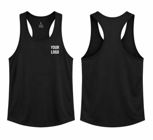 Débardeur de sport personnalisé 90% polyester 10% élasthanne séchage rapide dos nageur pour homme, vêtement de musculation et de fitness, fabricant - Product Image 2