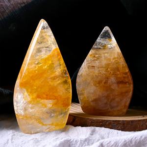 คริสตัลทรงอิสระสไตล์โบฮีเมียนสีทองสำหรับตกแต่งบ้าน ของตกแต่งบ้านที่ไม่ซ้ำใคร ของขวัญวันหยุด และงานฝีมือคริสตัลอื่นๆ ขายส่ง - Product Image 4