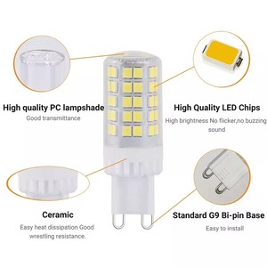 Bombillas LED <span class=keywords><strong>G9</strong></span> AC110-130V de <span class=keywords><strong>5W</strong></span>, Bombillas LED de Maíz T4 sin Parpadeo para Lámparas Colgantes, de Techo, Arañas y de Pared - Product Image 2