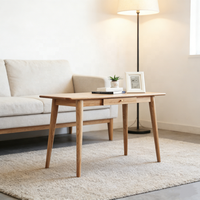 Table basse rectangulaire en bois massif nordique 2026, style moderne et minimaliste, avec tiroir, pour salon, table multifonctionnelle