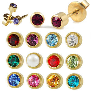 أقراط ثقب الأذن بالجملة من هونستار مع أحجار الميلاد ومجوهرات ثقب الأذن الذهبية - Product Image 2