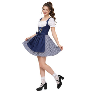 Yi Xiaoyi Women's Dirndl Dress Polyester Bavarian <b>Oktoberfest</b> <b>Costume</b> - Product Image 3