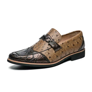 Zapatos Oxford de Cuero Genuino para Hombre, Estilo Italiano de Alta Gama, Hechos a Mano, para Boda, con Cierre Deslizante, Bordado Ligero Otoñal, Puntera de Acero - Product Image 6