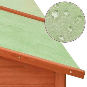 Clapier à lapins en bois massif JX Outdoor avec un design spacieux, protection contre le vent et la pluie, intérieur chaud et grande zone d'activités - Product Image 4
