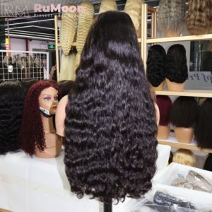 Peluca de Cabello Humano Virgen Vietnamita 100% al por Mayor, 34 Pulgadas de Largo, Encaje HD, Doble Trama, Sin Pegamento, Grado 12A, Ondas Oceánicas - Product Image 1