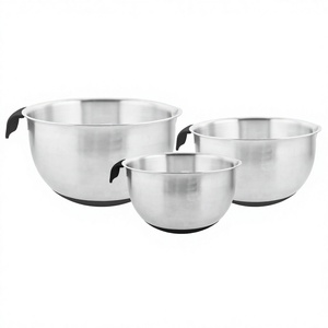 Wholesale Price Insulated <b>Measuring</b> Bowl Set 3 Pcs Stainless Steel <b>Measuring</b> <b>Spoon</b> with Black Handle Metal Material - Product Image 1