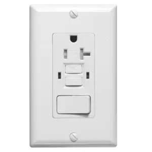 20A/125V GFCI with Combination Switch and Receptacle White