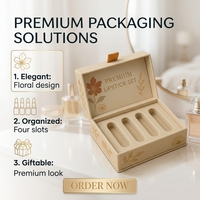 Coffret de Rouge à Lèvres Personnalisé avec Logo – Emballage Cosmétique de Luxe en Carton Rigide pour Vente en Gros – Boîtes Cadeaux Maquillage avec Ruban et Tirant – Petite Taille