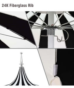 Parasol Glamping personalizado con rayas azules y blancas, decoración de jardín, restaurante, piscina, playa, sol, pagoda, sombrilla - Product Image 5