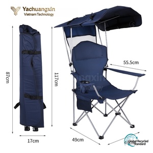 Silla Plegable Portátil con Toldo, Silla de Jardín con Marco de Aluminio y Tela Oxford para Acampar y Uso en el Jardín - Product Image 2