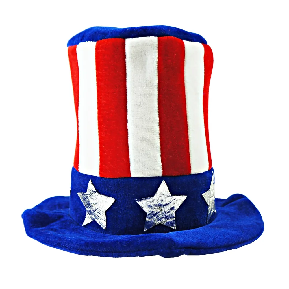 Vierde Van Juli Funny Party Hoeden Pluche Licht Up Uncle Sam Patriottische Hoed Voor Volwassenen