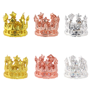 Diadema Láser Oro Rosa y Plata en Oferta, Globos de Príncipe, Princesa, Rey, Bebé, Feliz Cumpleaños, Corona de Globos para Decoración de Fiestas - Product Image 1