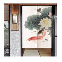 Cortina de Puerta KOI de Estilo Japonés y Coreano, Personalizada, de Cualquier Tamaño, de Algodón, Lino y Poliéster, para Cocina y Sala de Estar