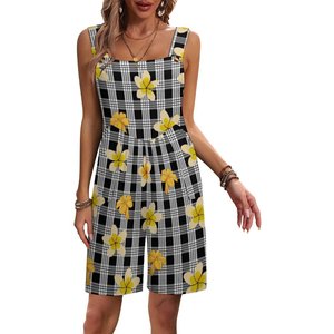 MOQ=1 Body Casual da Donna con Stampa Tribale Polinesiana Hawaiana Samoana, Jumpsuit con Bretelle Larghe e Pantaloncini, Stampa su Richiesta - Product Image 1