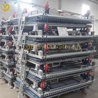 Cage de transport en acier Yilian de 1000 kg, accessoire pour chariot élévateur, conteneur métallique thermolaqué, usage entrepôt OEM, roues de 4 pouces
