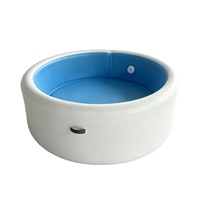 Piscine gonflable ronde pour enfants en PVC à finition brossée, pliable, pour la baignade en plein air, bassin de bain pour animaux domestiques, pour chats et chiens