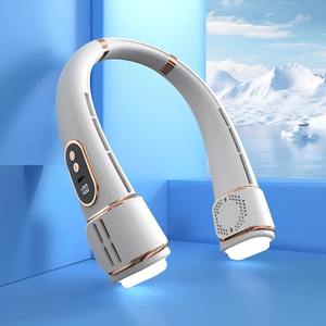 Ventilateur de cou portable sans pales à turbine, rechargeable par USB, avec pack de refroidissement, petit ventilateur à trois points de refroidissement - Product Image 5