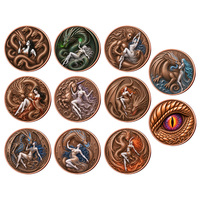 Pièces de monnaie commémoratives en cuivre fin de 1 once, style vintage, avec motifs Dragon et Mythe de la Beauté, vente en gros