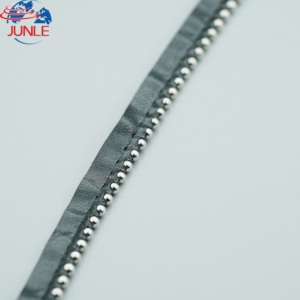 Rifiniture in pizzo a catena a sfera in ottone pelle con filatura a catena in metallo per indumenti - Product Image 3