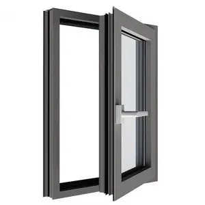 门窗用智能棕色铝窗平开铝材