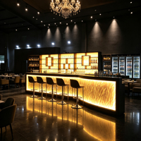 Comptoir de bar LED moderne très demandé pour restaurants, discothèques, bars à vin, bars à cocktails, design de bar de luxe pour hôtels et salons d'aéroports