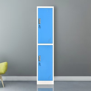Modern Steel Two Compartment Locker Colorful Panel Metal Bedroom Furniture Metal <strong>Thin</strong> <strong>Wardrobe</strong> for Home Use - Product Image 5