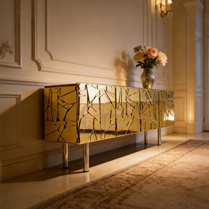 Buffet de luxe moderne en verre <span class=keywords><strong>miroir</strong></span>, meuble de rangement, console d'entrée, meuble de salon - Product Image 6