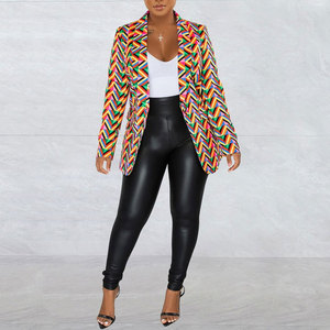 2025 <span class=keywords><strong>Blazer</strong></span> autunno S-3XL alla moda abbigliamento da donna stampato Plus Size <span class=keywords><strong>Blazer</strong></span> monopetto da donna - Product Image 5