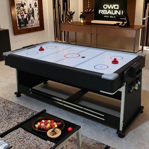 Meja biliar hoki es Ping-Pong 3-in-1, bantalan standar komersial rumah MDF, Meja permainan plastik 3-in-1 - Product Image 3