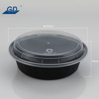 Vente en gros Boîte à emporter en plastique Pp pour micro-ondes Récipients alimentaires jetables avec couvercles