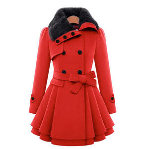 Elegante abito <span class=keywords><strong>doppiopetto</strong></span> da donna cappotto di lana morbido giacca cappotti da donna in <span class=keywords><strong>pelliccia</strong></span> sintetica - Product Image 4