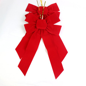 Lude Custom 9 ''lazo de cinta de terciopelo rojo de Navidad Lazo de cinta de regalo de moda <span class=keywords><strong>personalizado</strong></span> para <span class=keywords><strong>boda</strong></span> o vacaciones 10 unids/pack - Product Image 4