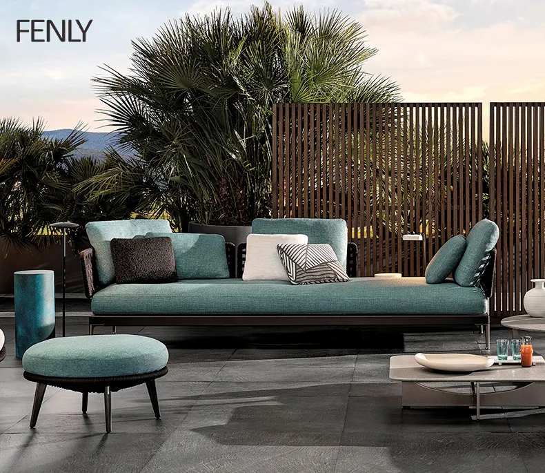 Luxury Hotel Patio Rattan Beach Chairs Leisure Outdoor Sofa Set High Quality Villa Garden Furniture