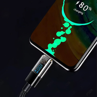 Focus Affichage LED Câble USB C 60W 480Mbps Nylon Charge Rapide Type c Câbles de Date pour Iphone 15 16 Pro huawei xiaomi